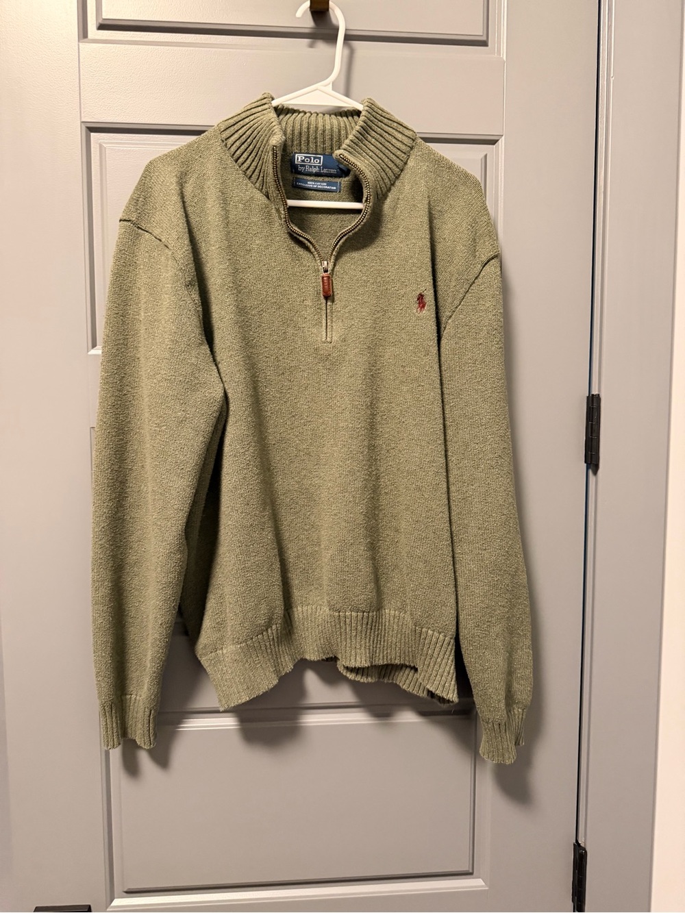 Polo by Ralph Lauren Men’s Olive Green Quarter-Zip Sweater XXL